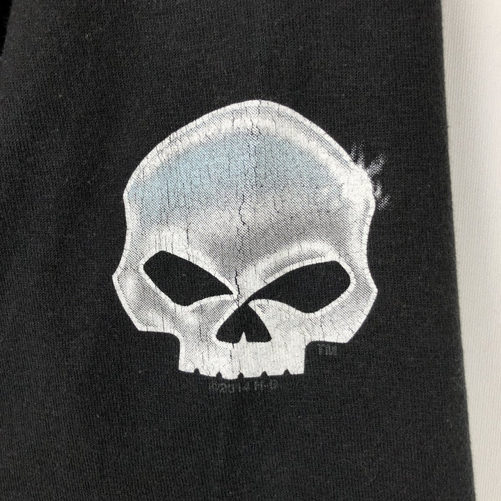Harley-Davidson Skull Pattern Long T-shirt, Men's XL size cotton black type Vintage Second Hand