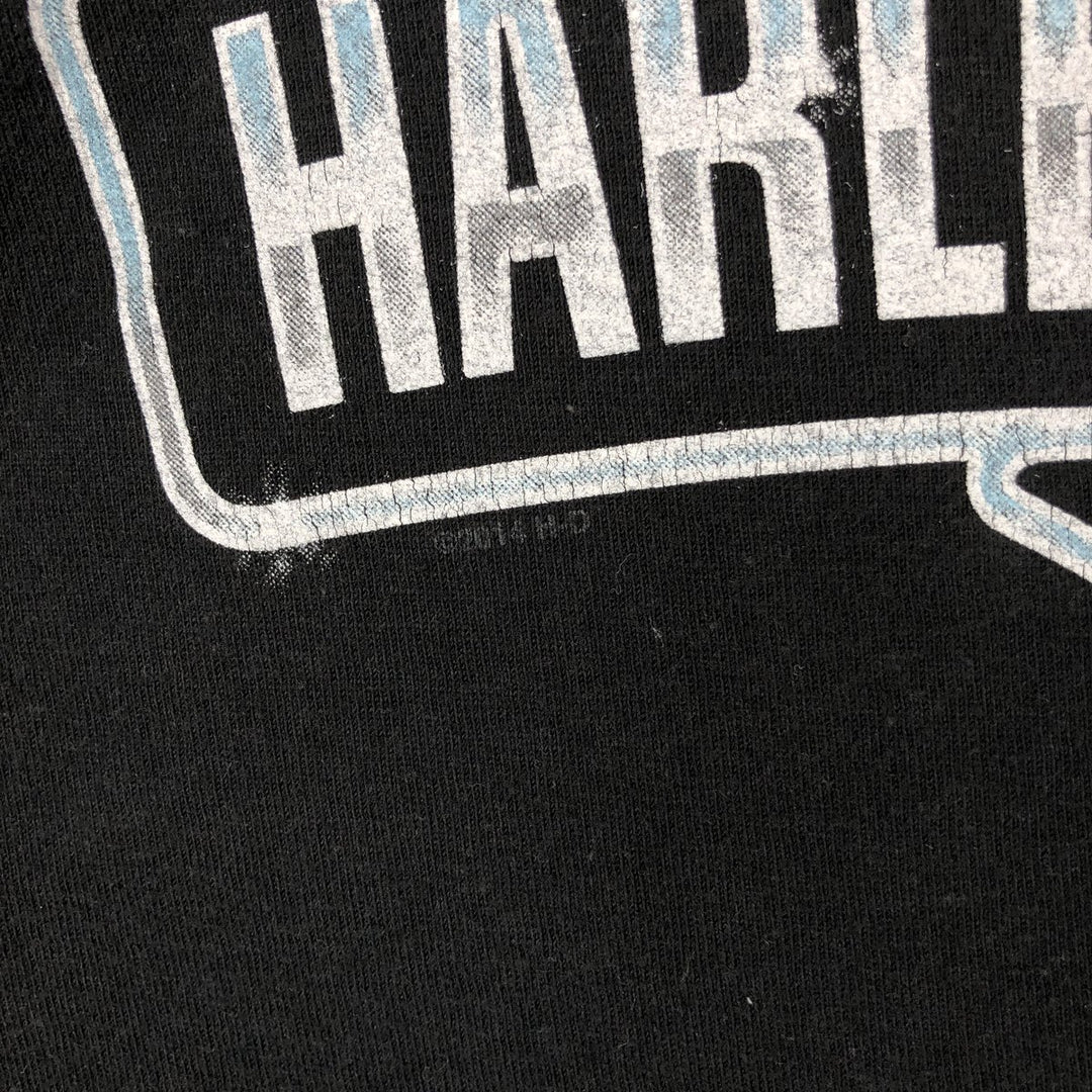 Harley-Davidson Skull Pattern Long T-shirt, Men's XL size cotton black type Vintage Second Hand