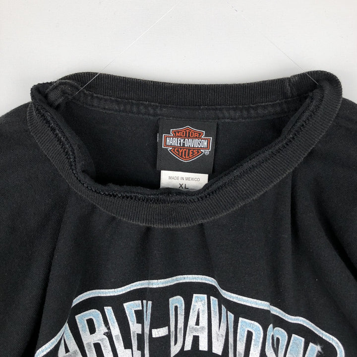 Harley-Davidson Skull Pattern Long T-shirt, Men's XL size cotton black type Vintage Second Hand