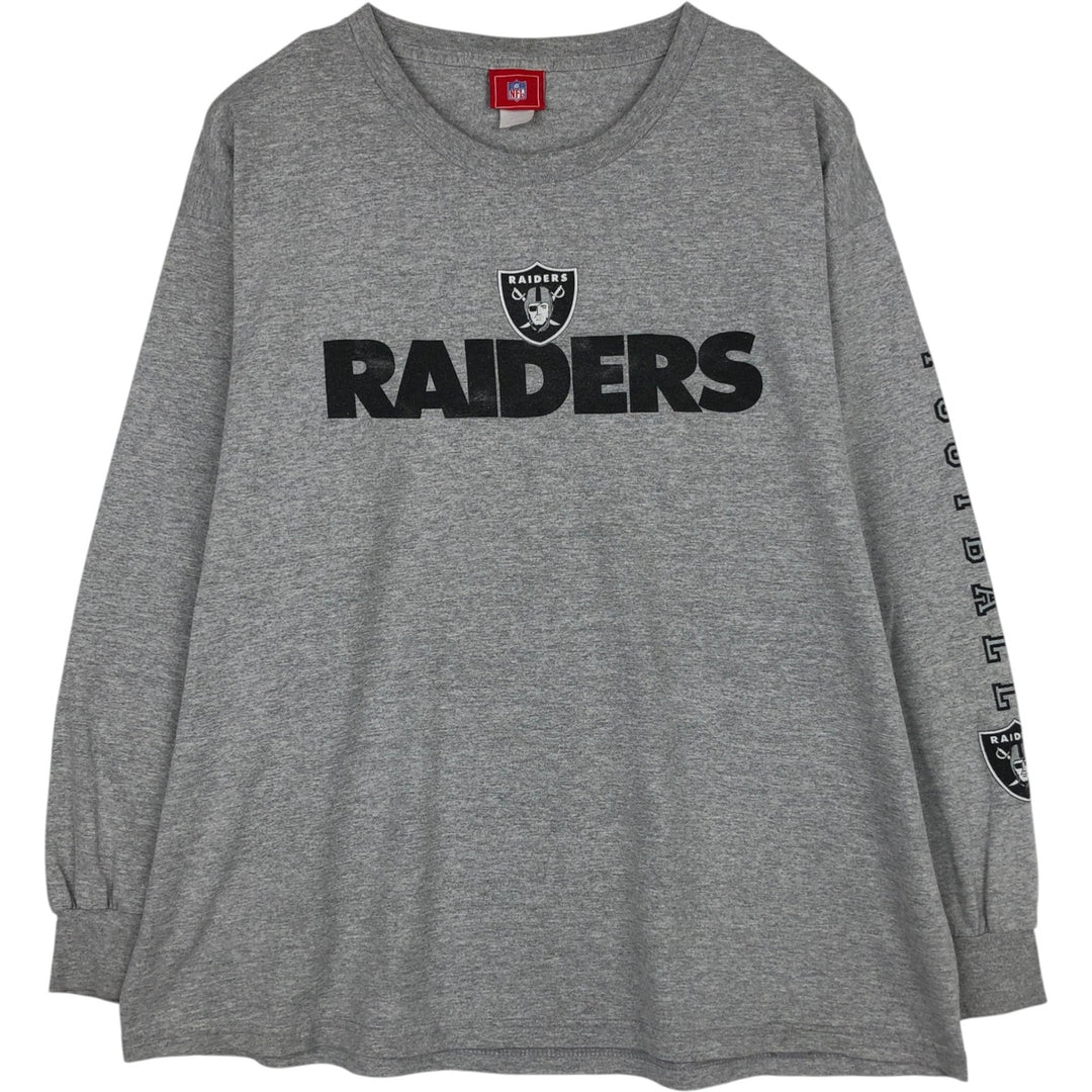 HEAT-LOK NFL LAS VEGAS RAIDERS Long-Sleeve T-Shirt (Men's XL equivalent) cotton gray type Vintage Second Hand