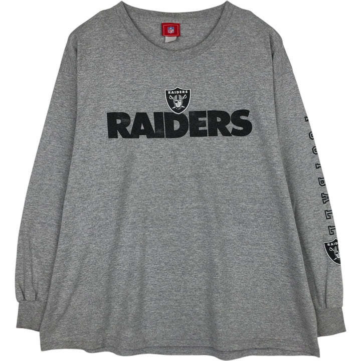 HEAT-LOK NFL LAS VEGAS RAIDERS Long-Sleeve T-Shirt (Men's XL equivalent) cotton gray type Vintage Second Hand