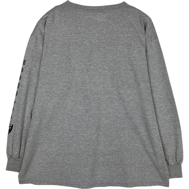 HEAT-LOK NFL LAS VEGAS RAIDERS Long-Sleeve T-Shirt (Men's XL equivalent) cotton gray type Vintage Second Hand