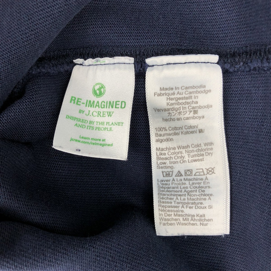 90'S J.Crew Half-Zip Long-Sleeve T-Shirt, Men's Size L (Equivalent), Vintage cotton navy blue type Vintage Second Hand