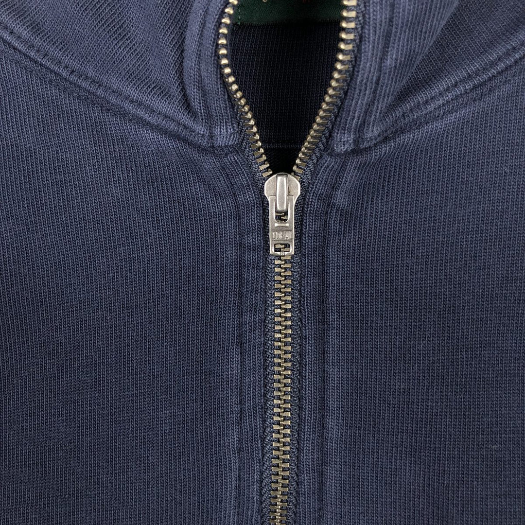 90'S J.Crew Half-Zip Long-Sleeve T-Shirt, Men's Size L (Equivalent), Vintage cotton navy blue type Vintage Second Hand