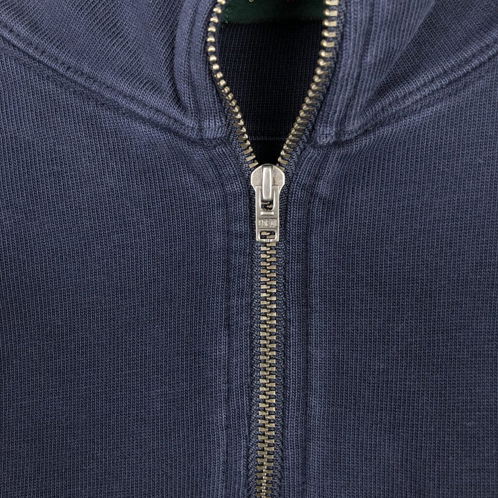 90'S J.Crew Half-Zip Long-Sleeve T-Shirt, Men's Size L (Equivalent), Vintage cotton navy blue type Vintage Second Hand