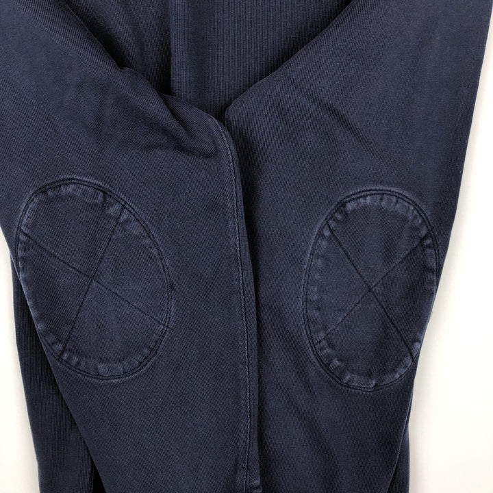 90'S J.Crew Half-Zip Long-Sleeve T-Shirt, Men's Size L (Equivalent), Vintage cotton navy blue type Vintage Second Hand