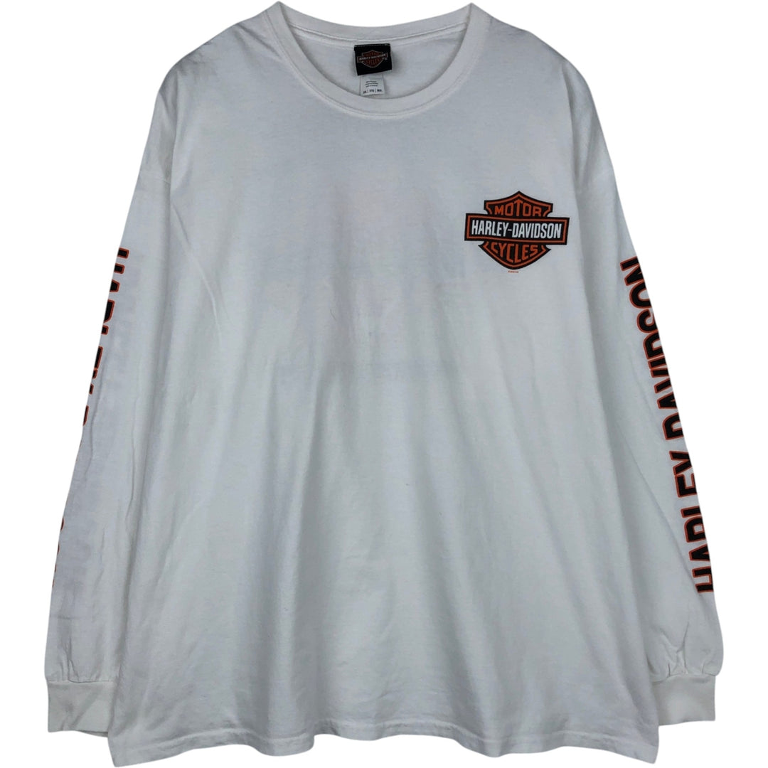 Big size Harley-Davidson long T-shirt, men's XXXL equivalent cotton white type Vintage Second Hand