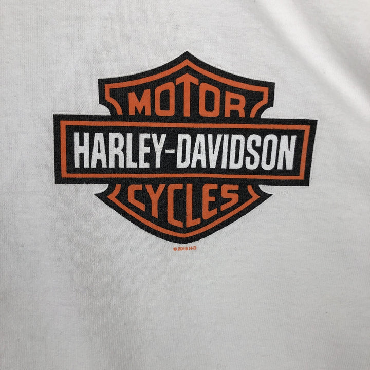 Big size Harley-Davidson long T-shirt, men's XXXL equivalent cotton white type Vintage Second Hand