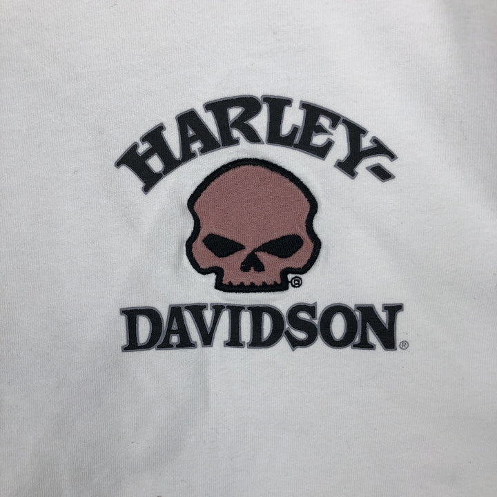 Harley-Davidson Skull Pattern Long-Sleeve T-Shirt (Men's XL equivalent) unclear white type Vintage Second Hand