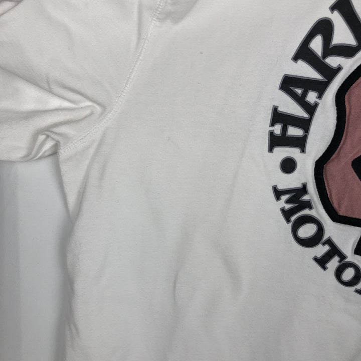 Harley-Davidson Skull Pattern Long-Sleeve T-Shirt (Men's XL equivalent) unclear white type Vintage Second Hand