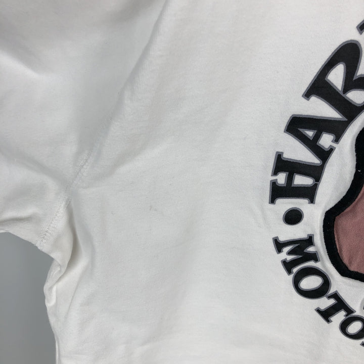 Harley-Davidson Skull Pattern Long-Sleeve T-Shirt (Men's XL equivalent) unclear white type Vintage Second Hand