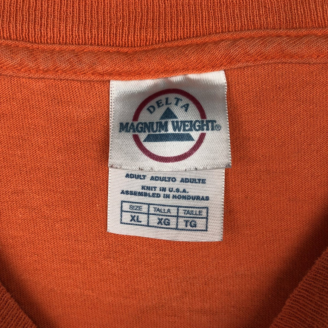 Delta DELTA Stars and Stripes Fire Pattern Motorcycle Long-Sleeve T-Shirt (Men's XL equivalent) cotton orange type Vintage Second Hand
