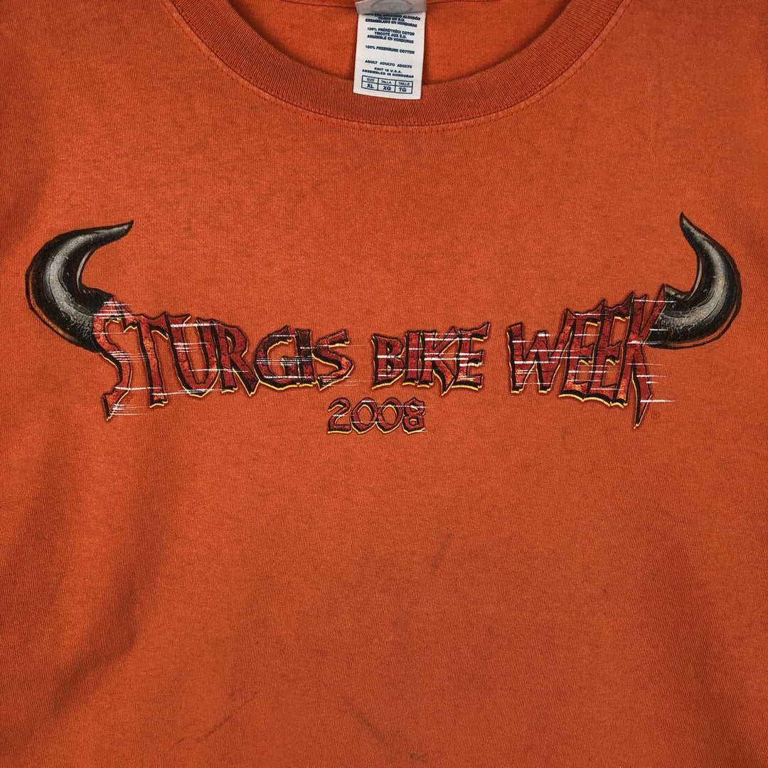 Delta DELTA Stars and Stripes Fire Pattern Motorcycle Long-Sleeve T-Shirt (Men's XL equivalent) cotton orange type Vintage Second Hand