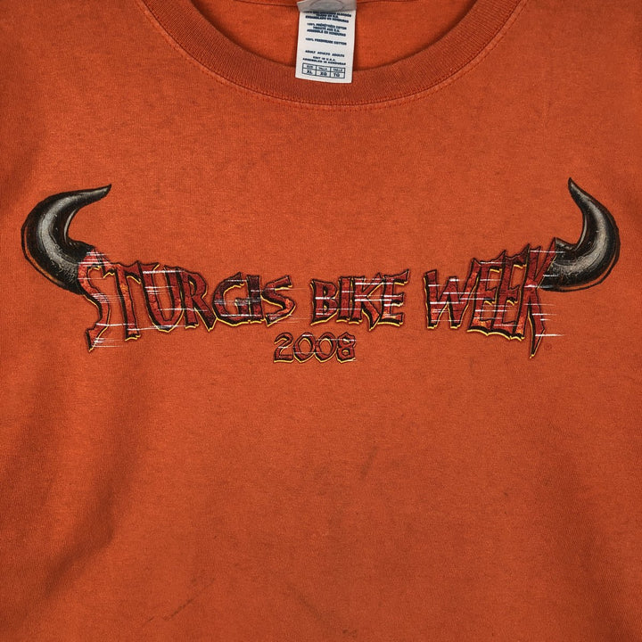 Delta DELTA Stars and Stripes Fire Pattern Motorcycle Long-Sleeve T-Shirt (Men's XL equivalent) cotton orange type Vintage Second Hand