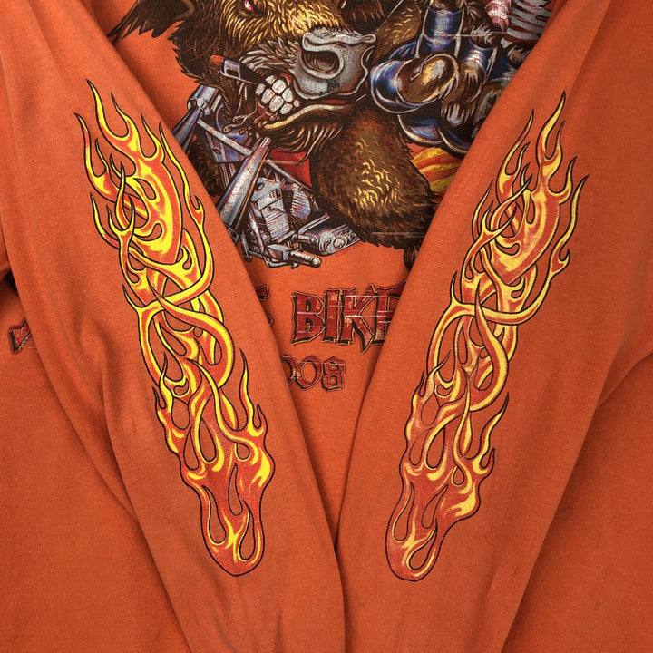 Delta DELTA Stars and Stripes Fire Pattern Motorcycle Long-Sleeve T-Shirt (Men's XL equivalent) cotton orange type Vintage Second Hand