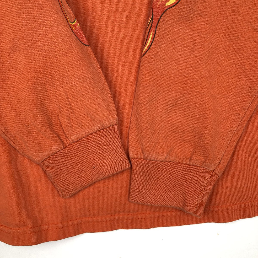 Delta DELTA Stars and Stripes Fire Pattern Motorcycle Long-Sleeve T-Shirt (Men's XL equivalent) cotton orange type Vintage Second Hand