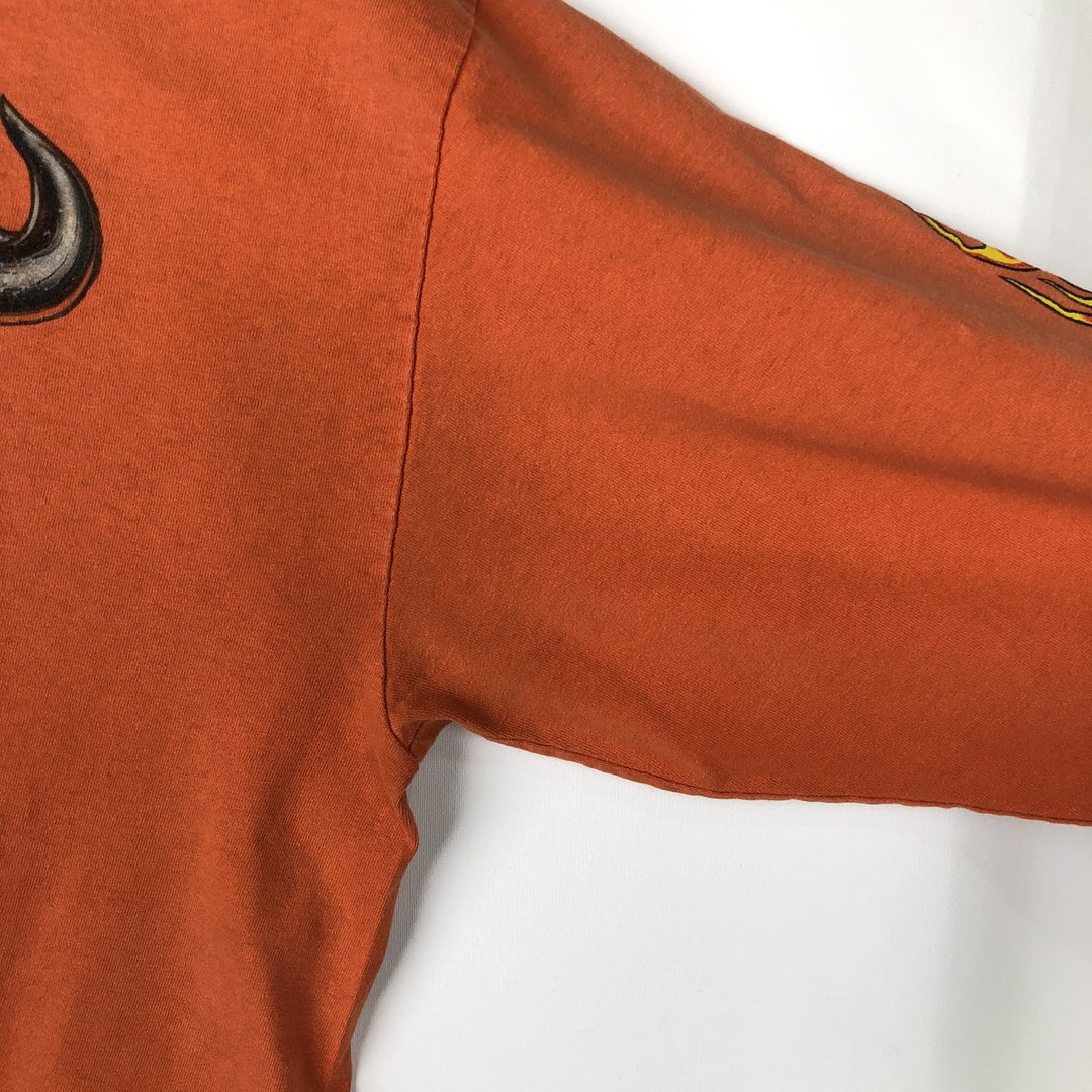 Delta DELTA Stars and Stripes Fire Pattern Motorcycle Long-Sleeve T-Shirt (Men's XL equivalent) cotton orange type Vintage Second Hand