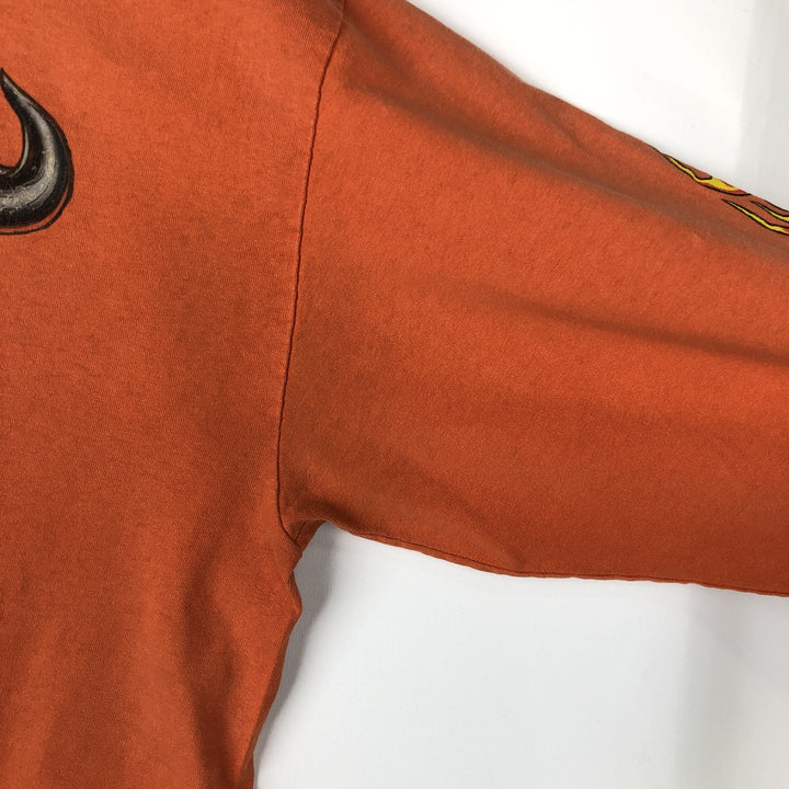 Delta DELTA Stars and Stripes Fire Pattern Motorcycle Long-Sleeve T-Shirt (Men's XL equivalent) cotton orange type Vintage Second Hand