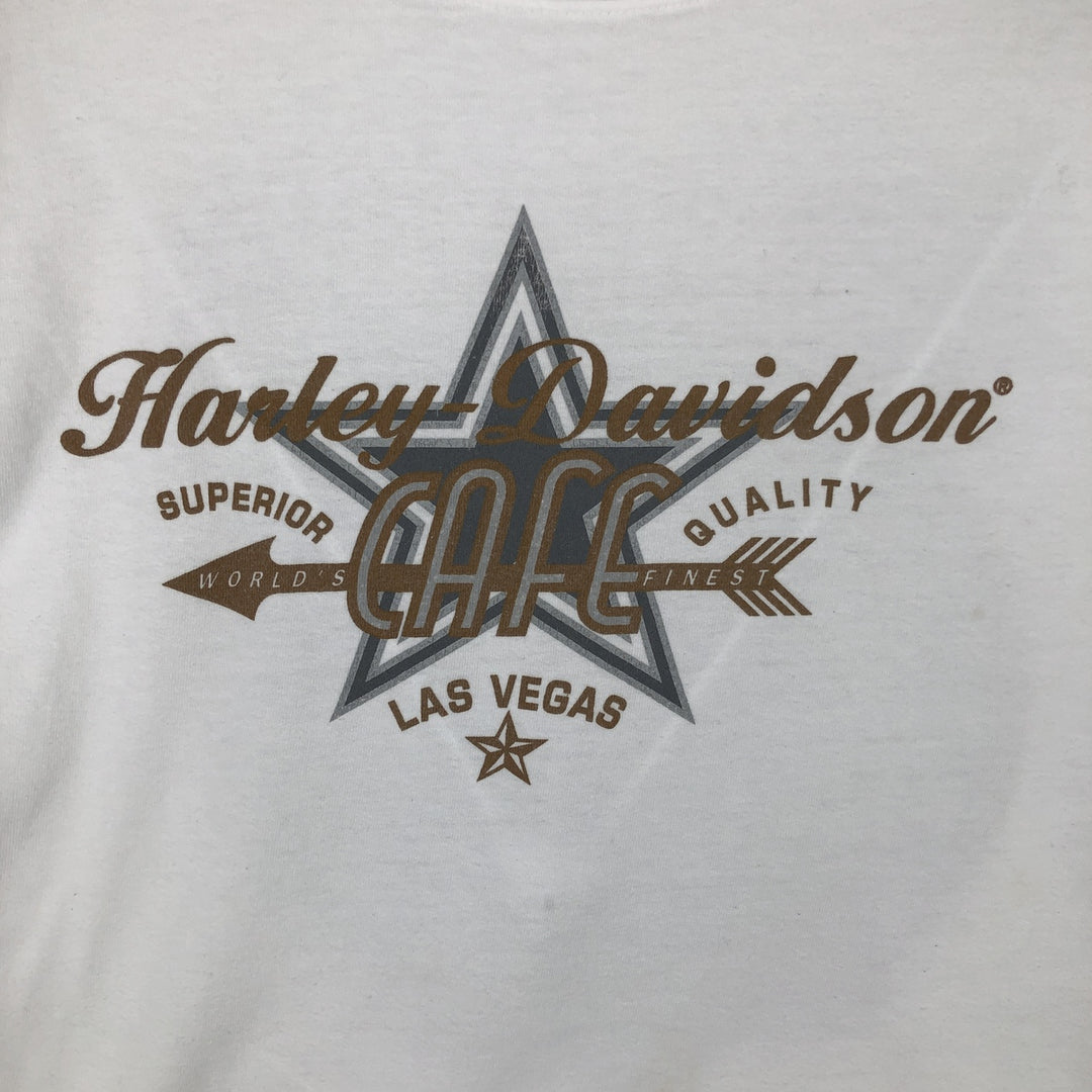 90'S Harley-Davidson Motorcycle Long-Sleeve T-Shirt, Made in USA, Men's XL (approx.), Vintage cotton white type Vintage Second Hand