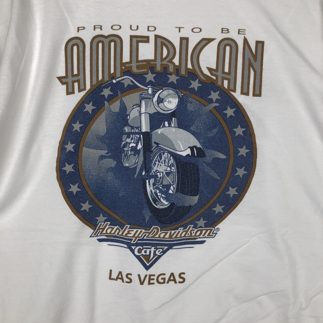 90'S Harley-Davidson Motorcycle Long-Sleeve T-Shirt, Made in USA, Men's XL (approx.), Vintage cotton white type Vintage Second Hand