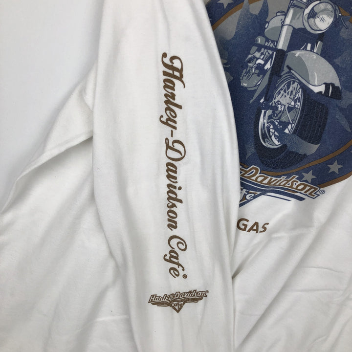 90'S Harley-Davidson Motorcycle Long-Sleeve T-Shirt, Made in USA, Men's XL (approx.), Vintage cotton white type Vintage Second Hand