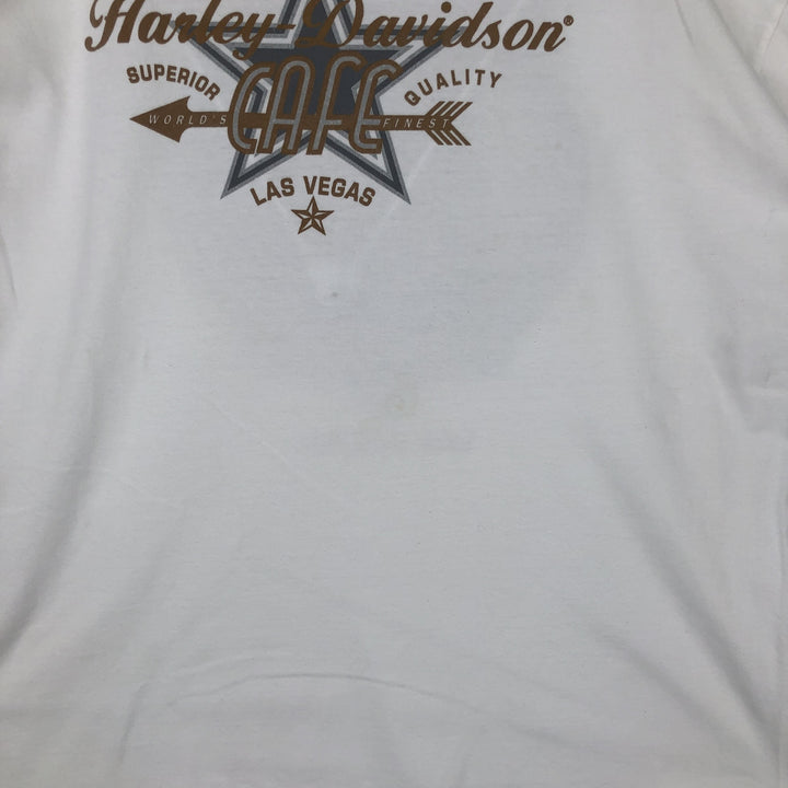 90'S Harley-Davidson Motorcycle Long-Sleeve T-Shirt, Made in USA, Men's XL (approx.), Vintage cotton white type Vintage Second Hand