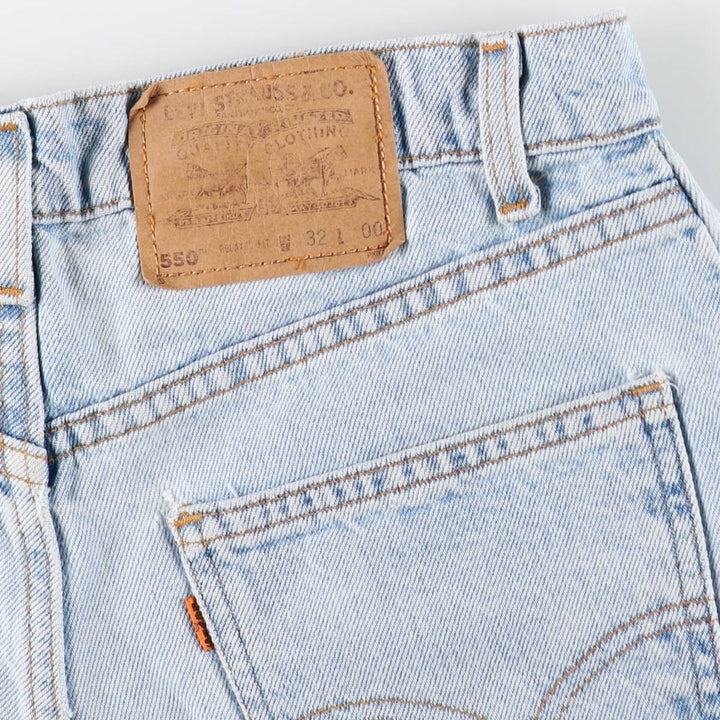 90'S Levi's 550 Relaxed Fit Orange Tab Denim Shorts, Half Pants, Jorts, Men's, W32, Vintage unclear Blue type light blue Vintage Second Hand