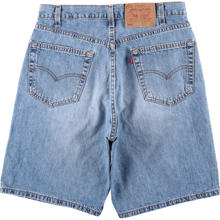 Levi's 550 Relaxed Fit Denim Shorts, Made in USA, Men's Size W33 (approx.) cotton blue type Vintage Second Hand