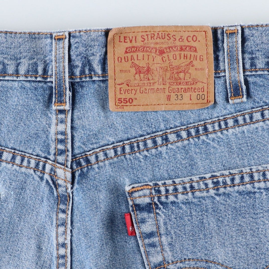 Levi's 550 Relaxed Fit Denim Shorts, Made in USA, Men's Size W33 (approx.) cotton blue type Vintage Second Hand