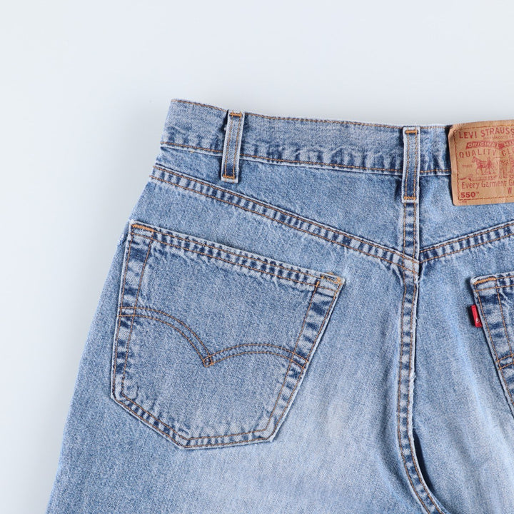 Levi's 550 Relaxed Fit Denim Shorts, Made in USA, Men's Size W33 (approx.) cotton blue type Vintage Second Hand