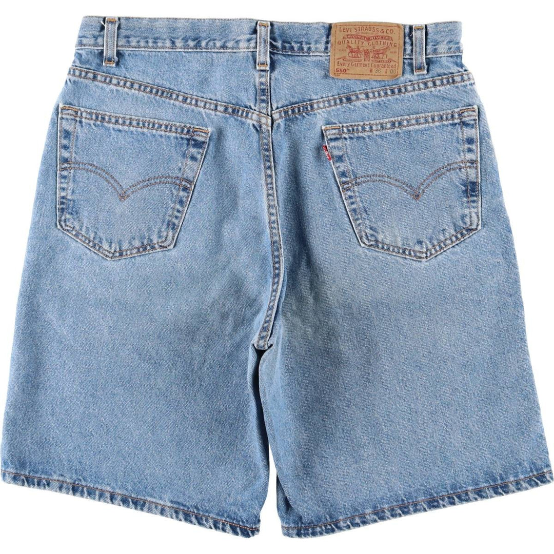 90s-00'S Levi's 550 Relaxed Fit Denim Shorts, Made in USA, Men's W37 (approx.) cotton Blue type light blue Vintage Second Hand