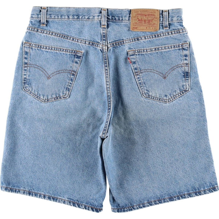 90s-00'S Levi's 550 Relaxed Fit Denim Shorts, Made in USA, Men's W37 (approx.) cotton Blue type light blue Vintage Second Hand