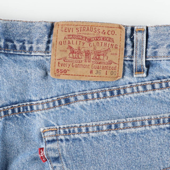 90s-00'S Levi's 550 Relaxed Fit Denim Shorts, Made in USA, Men's W37 (approx.) cotton Blue type light blue Vintage Second Hand