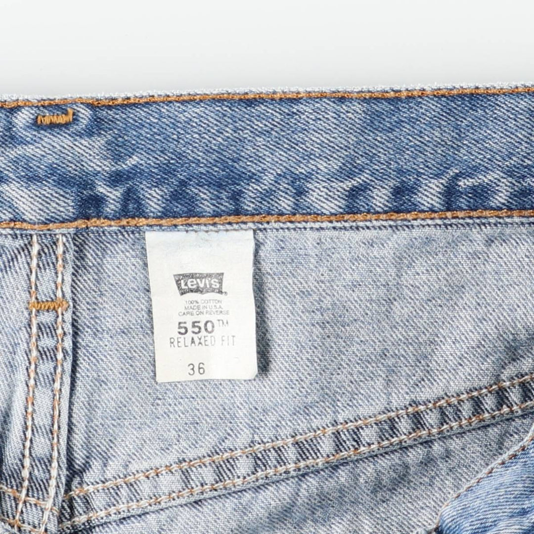 90s-00'S Levi's 550 Relaxed Fit Denim Shorts, Made in USA, Men's W37 (approx.) cotton Blue type light blue Vintage Second Hand