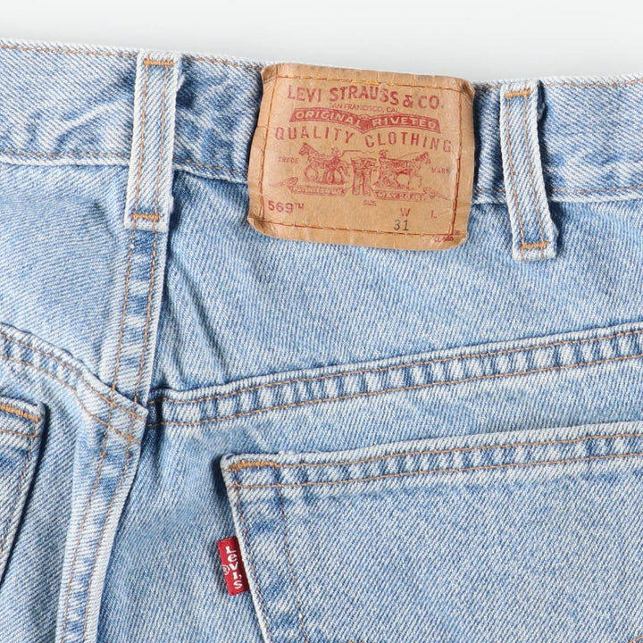 90s-00'S Levi's 569 Denim Shorts, Made in USA, Men's W32 (approx.) cotton Blue type light blue Vintage Second Hand
