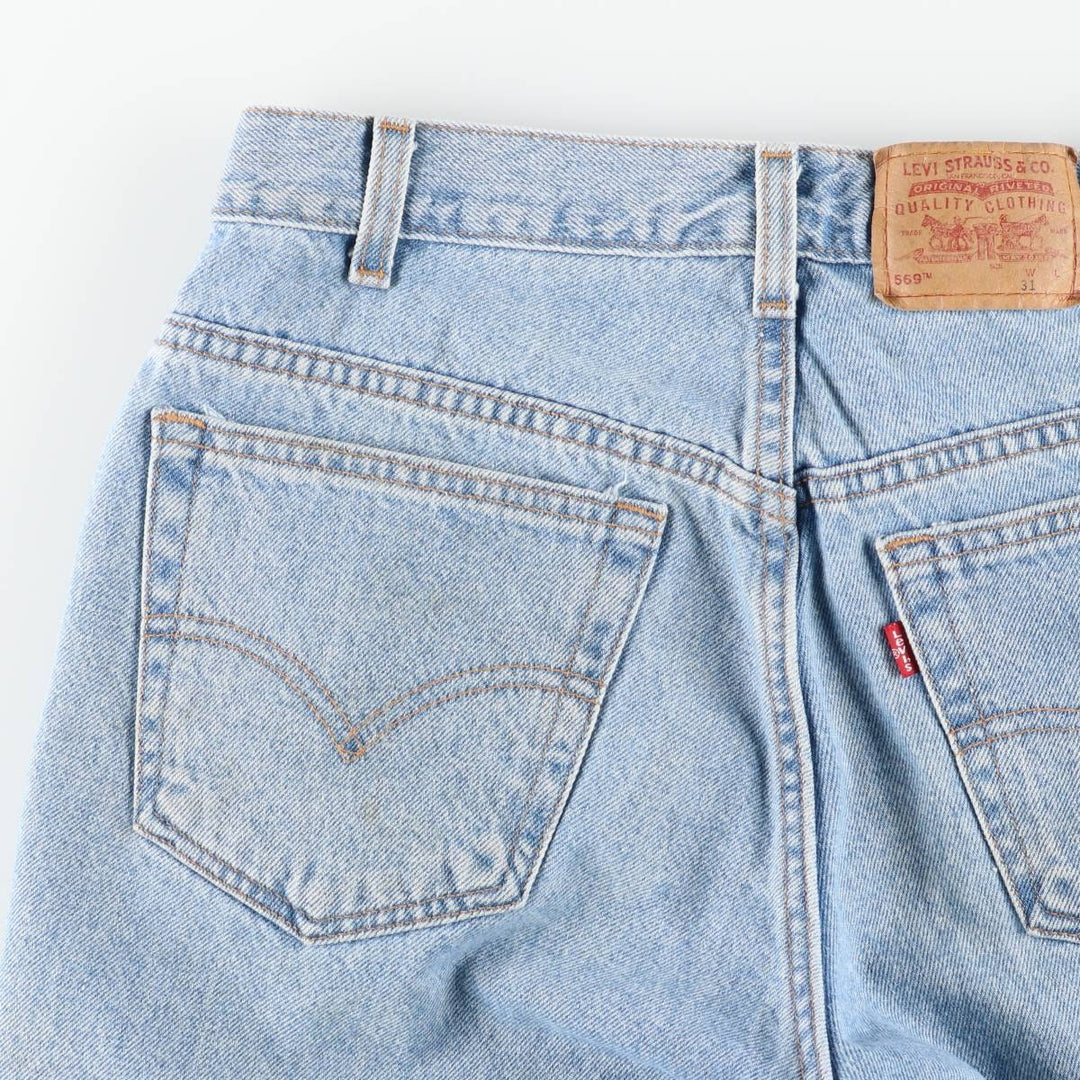 90s-00'S Levi's 569 Denim Shorts, Made in USA, Men's W32 (approx.) cotton Blue type light blue Vintage Second Hand