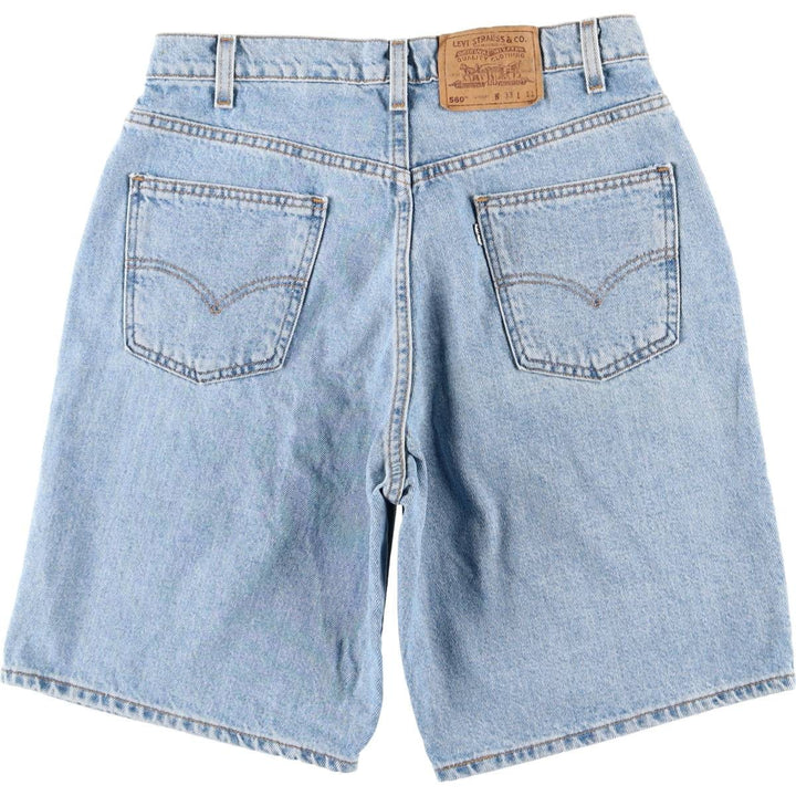 90s-00'S Levi's 560 Loose Fit Denim Shorts, Made in USA, Men's W33 (approx.) cotton Blue type light blue Vintage Second Hand