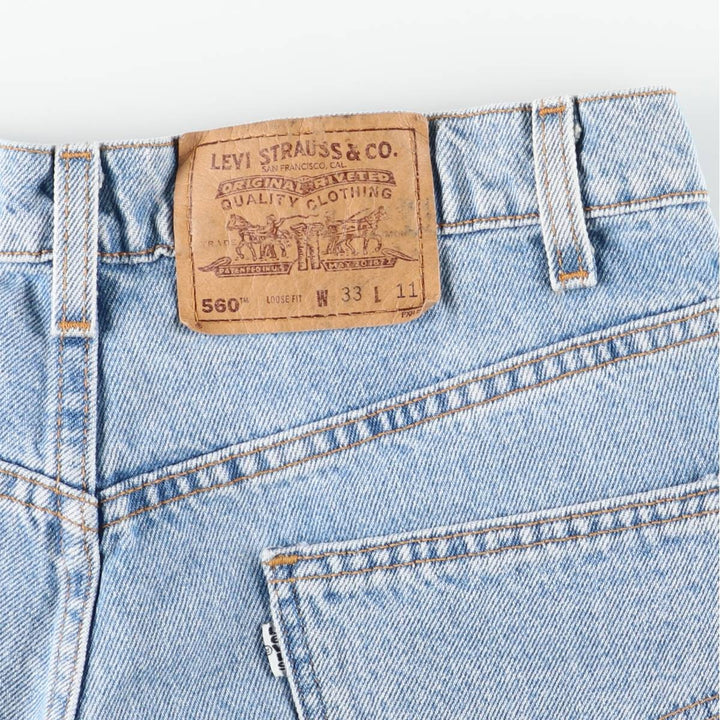 90s-00'S Levi's 560 Loose Fit Denim Shorts, Made in USA, Men's W33 (approx.) cotton Blue type light blue Vintage Second Hand