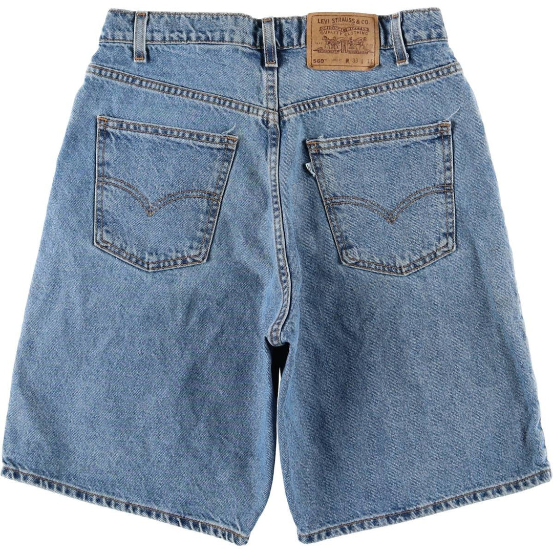 Levi's 560 Denim Shorts, Half Pants, Made in USA, Men's Size W33 (approx.) cotton Blue type light blue Vintage Second Hand