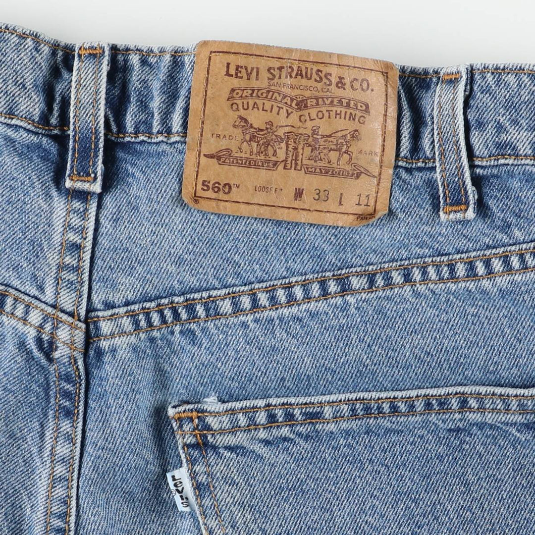 Levi's 560 Denim Shorts, Half Pants, Made in USA, Men's Size W33 (approx.) cotton Blue type light blue Vintage Second Hand
