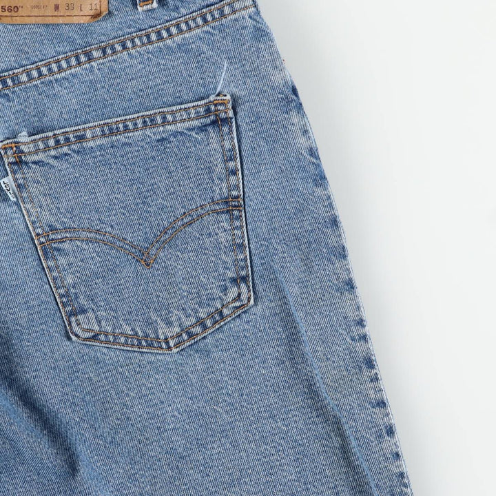 Levi's 560 Denim Shorts, Half Pants, Made in USA, Men's Size W33 (approx.) cotton Blue type light blue Vintage Second Hand