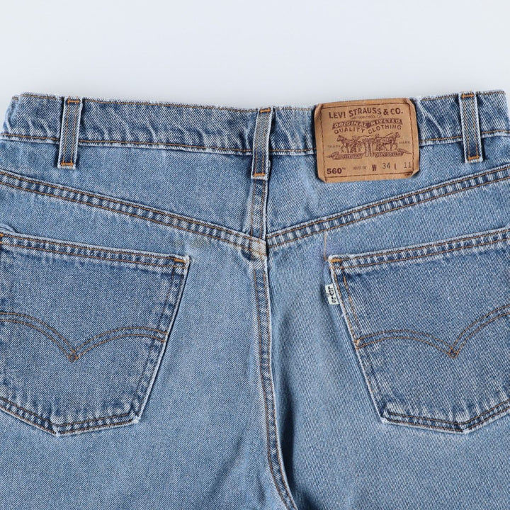 Levi's 560 Loose Fit Denim Shorts, Made in USA, Men's Size W34 (approx.) cotton blue type Vintage Second Hand