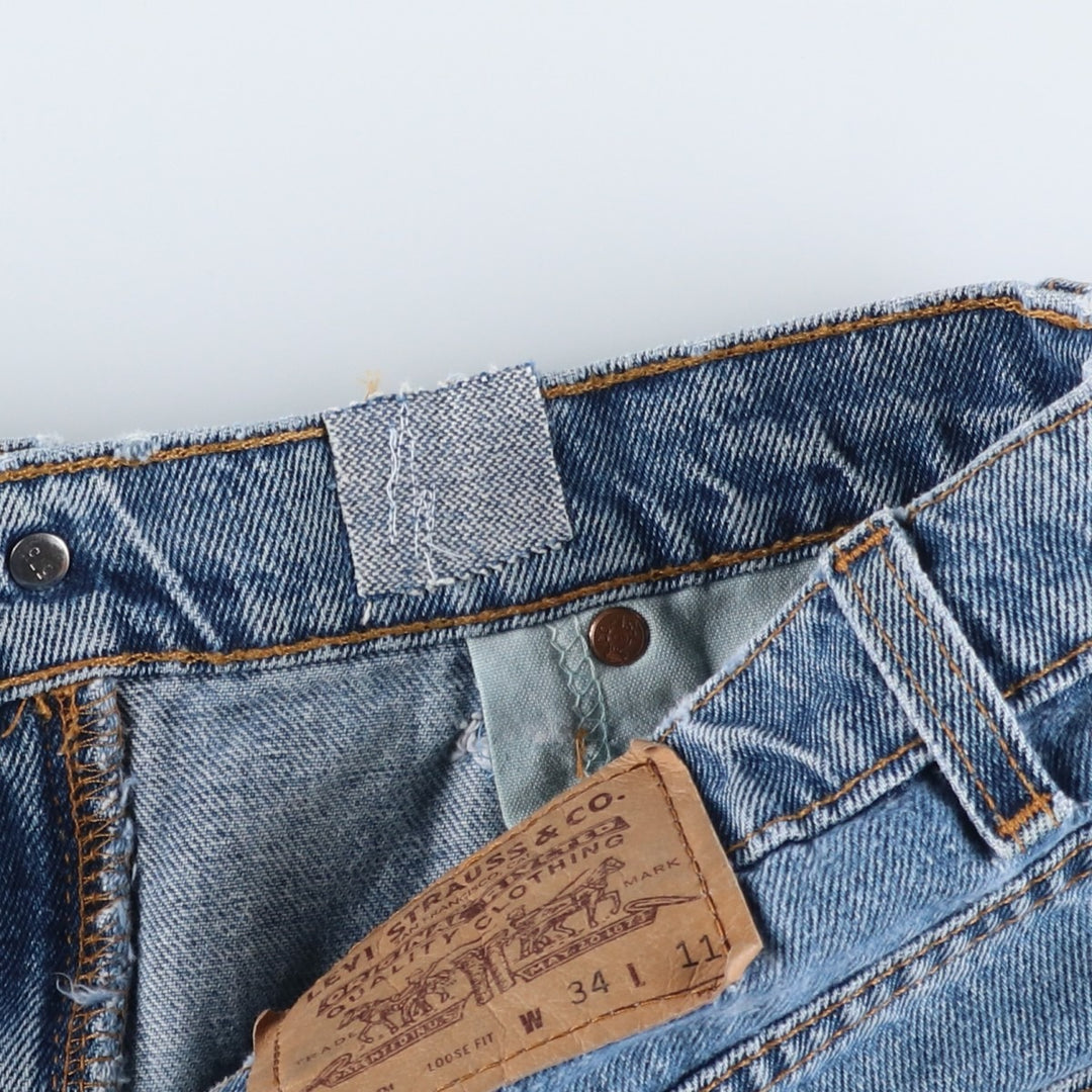 Levi's 560 Loose Fit Denim Shorts, Made in USA, Men's Size W34 (approx.) cotton blue type Vintage Second Hand