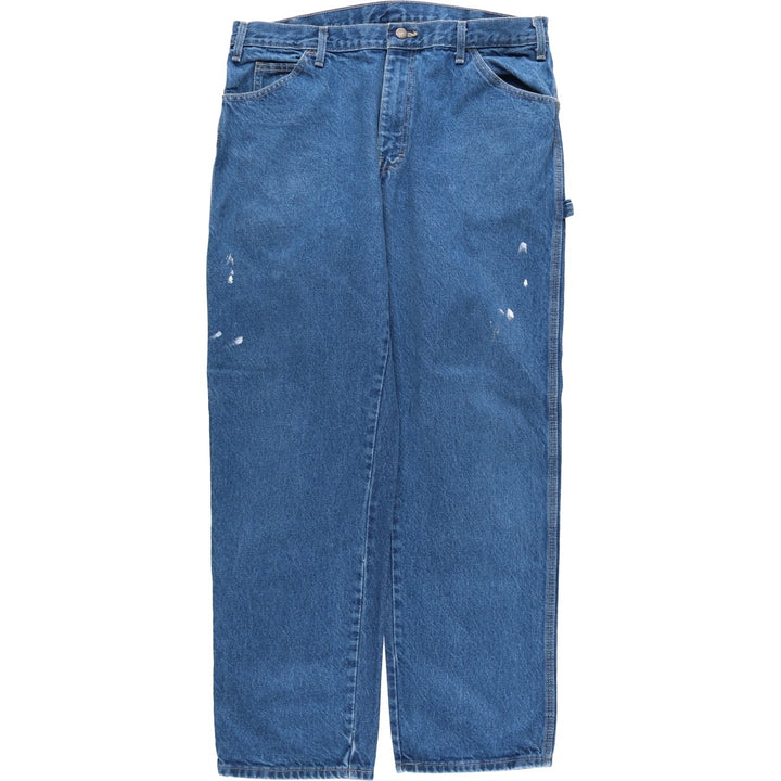 Dickies denim painter pants for men, equivalent to W37 cotton blue type Vintage Second Hand