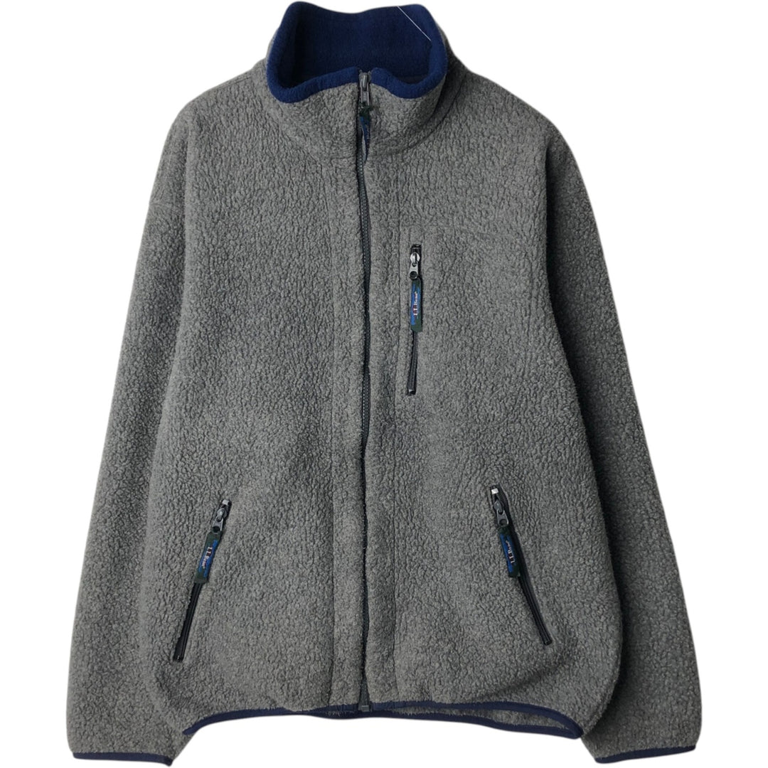 70s~80'S LLBean Fleece Jacket Men's XL Size Vintage unclear gray type Vintage Second Hand