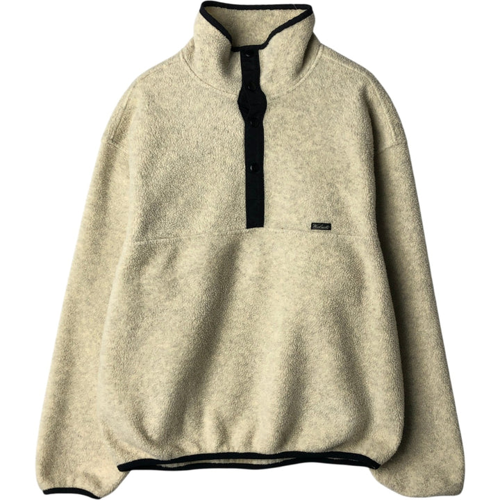 2000'S Woolrich Half-Snap Fleece Pullover, Men's Size L (approx.) polyester ivory Vintage Second Hand