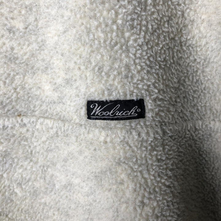 2000'S Woolrich Half-Snap Fleece Pullover, Men's Size L (approx.) polyester ivory Vintage Second Hand