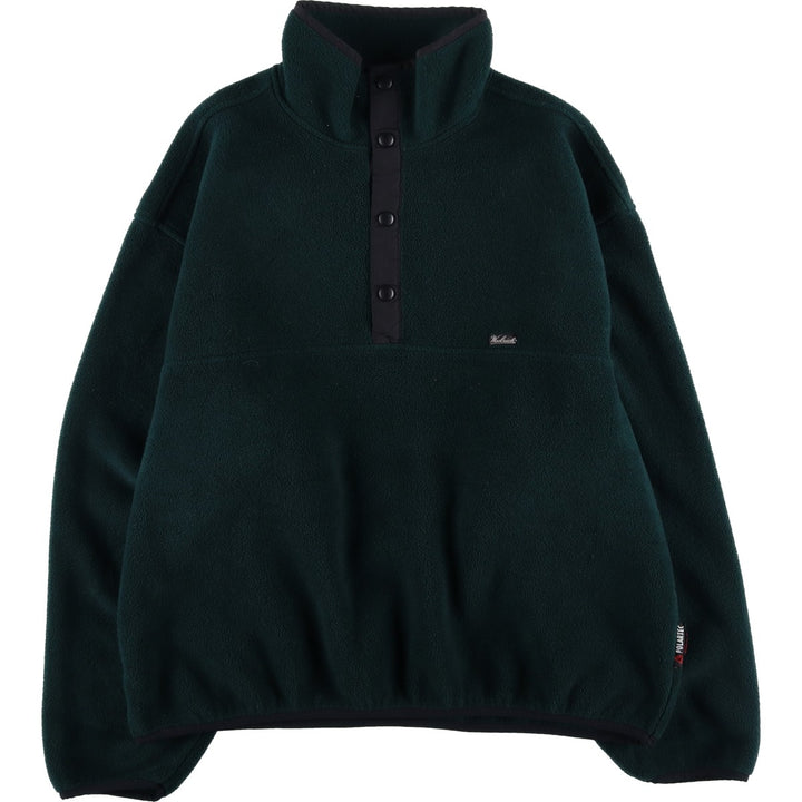 90s-00'S WOOLRICH Half-Snap Fleece Pullover, Men's XL polyester Green type dark green Vintage Second Hand