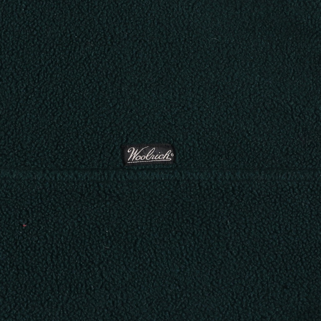 90s-00'S WOOLRICH Half-Snap Fleece Pullover, Men's XL polyester Green type dark green Vintage Second Hand