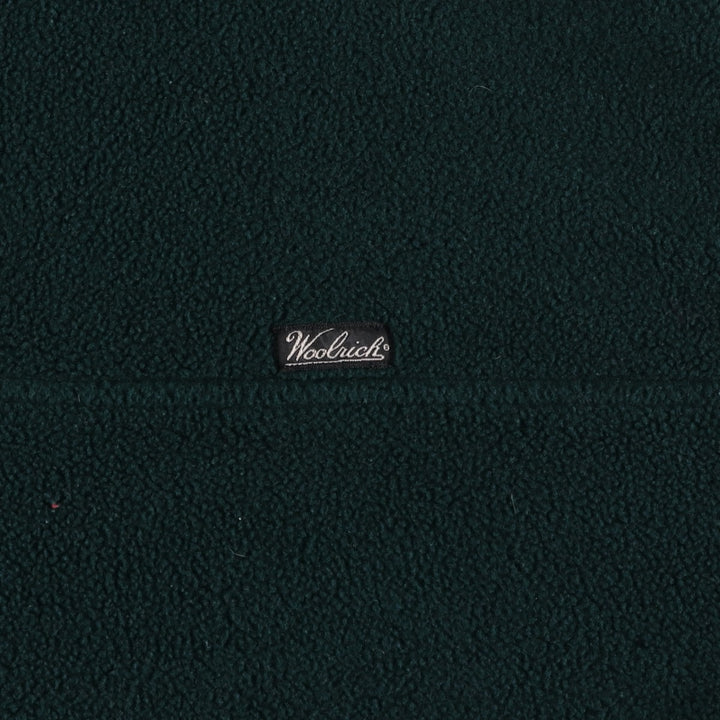 90s-00'S WOOLRICH Half-Snap Fleece Pullover, Men's XL polyester Green type dark green Vintage Second Hand
